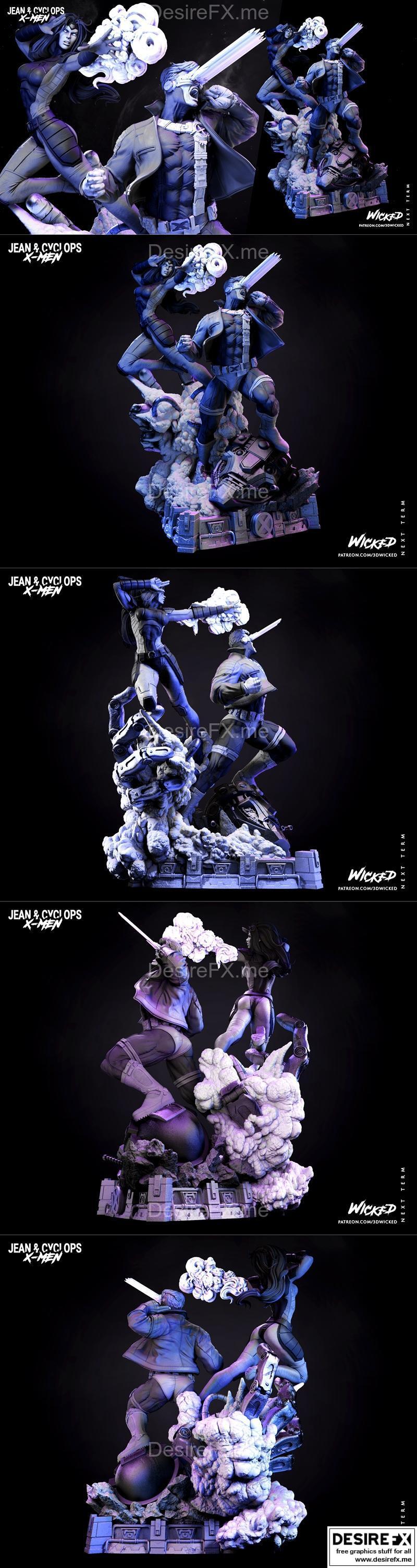 WICKED——迪奥拉姆3D打印模型|WICKED – Jean and Cyclops Diorama – 3D Print Model STL