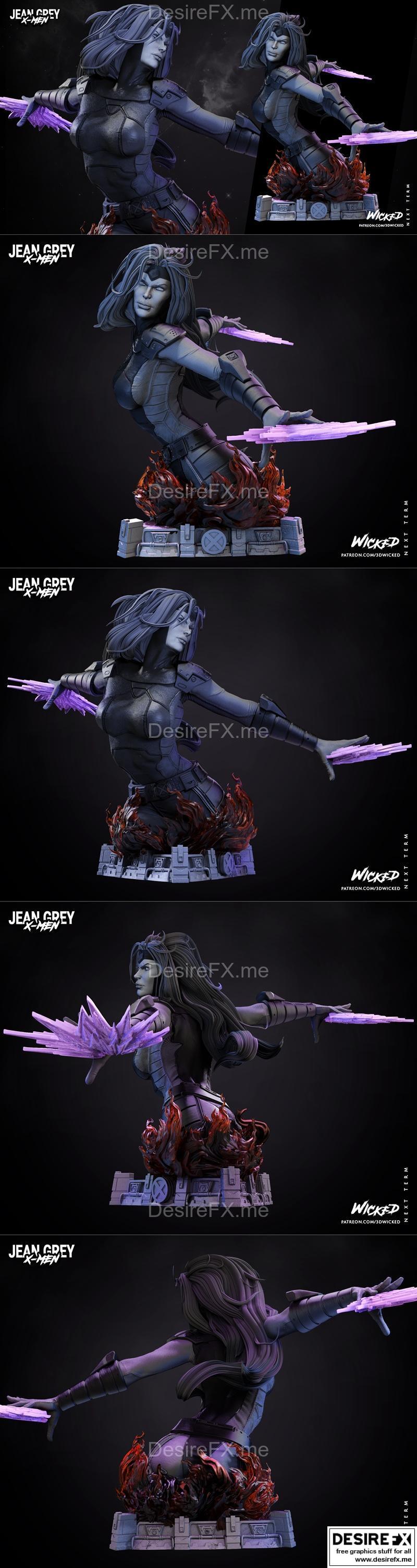 WICKED -  Jean Grey 3D打印模型|WICKED – Jean Grey Bust – 3D Print Model STL