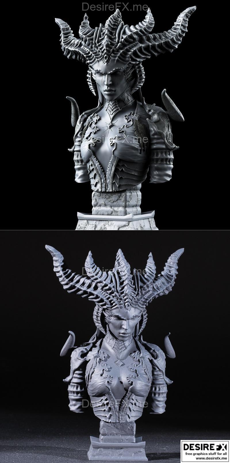 莉莉丝雕像 3D打印模型 STL|Lilith Bust – 3D Print Model STL