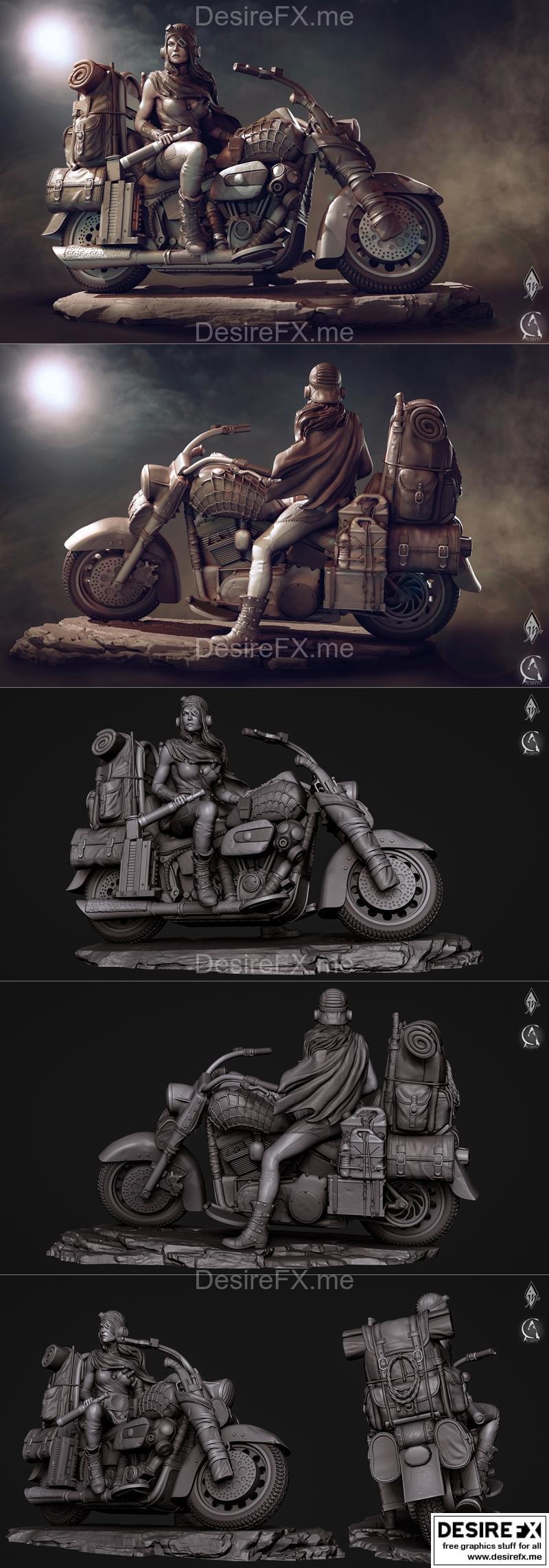 道路少女机械兔——3D打印模型|Road Girl Rat Bike – 3D Print Model STL