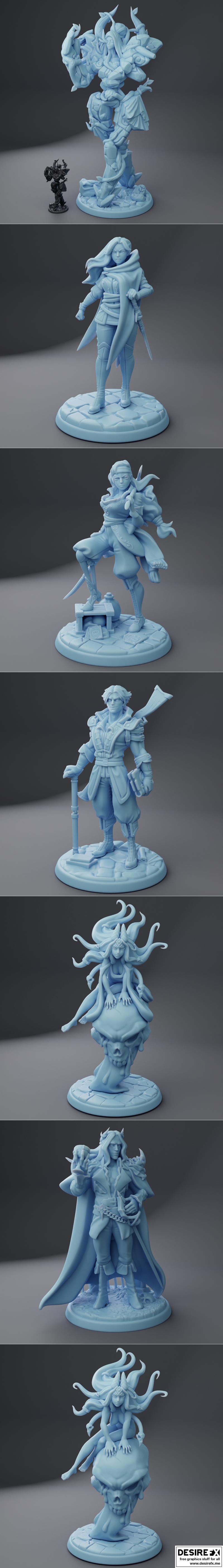 双女神迷你模型 2023年4月 3D打印STL文件|Twin Goddess Miniatures April 2023 – 3D Print Model STL