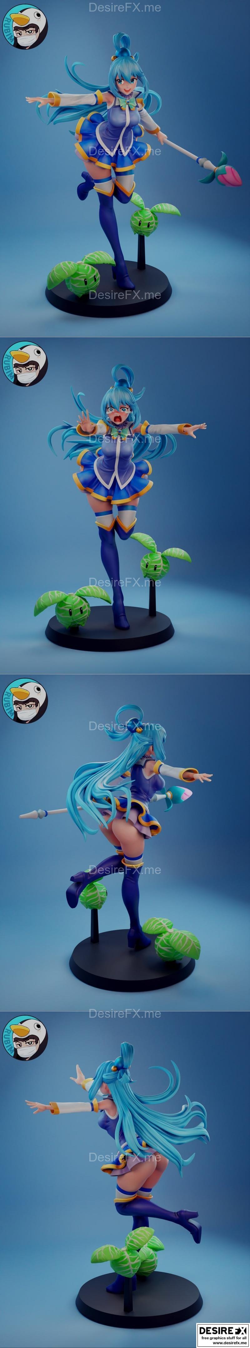 Aqua - KonoSuba 3D打印模型|Aqua – KonoSuba – 3D Print Model STL