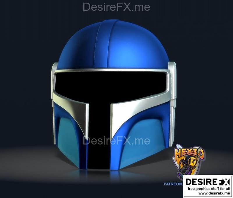 Hex3D - 青少年曼多头盔 - 3D打印模型|Hex3D – Mando Youngling Helmet – 3D Print Model STL