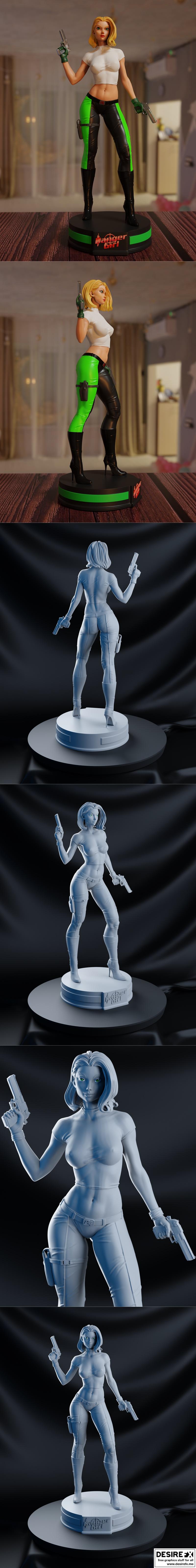BrunoArt3D - 危险女孩（Abbey CHASE）3D打印模型|BrunoArt3D – Danger Girl (Abbey CHASE) – 3D Print Model STL