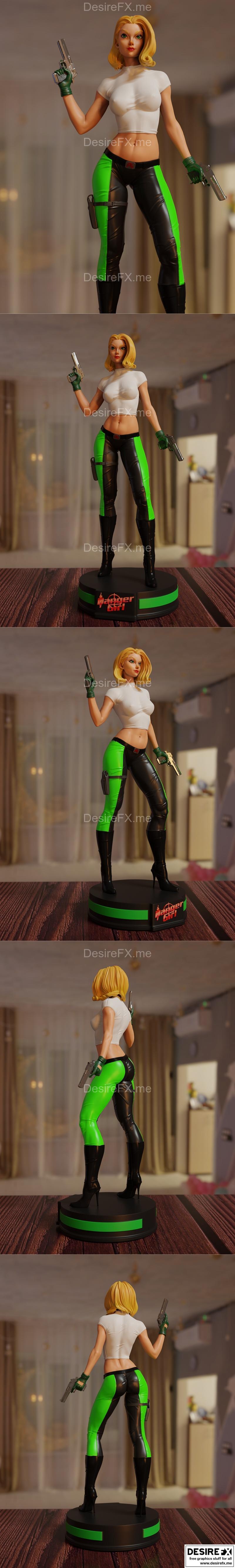 BrunoArt3D - 危险女孩（Abbey CHASE）3D打印模型|BrunoArt3D – Danger Girl (Abbey CHASE) – 3D Print Model STL