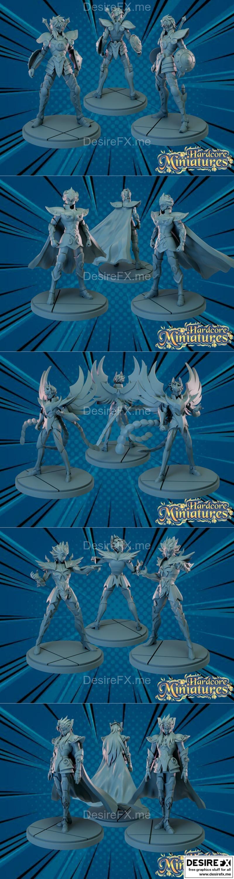 硬核迷你模型包 - 动漫游戏角色3D打印模型STL|Hardcore Miniatures Pack – 3D Print Model STL