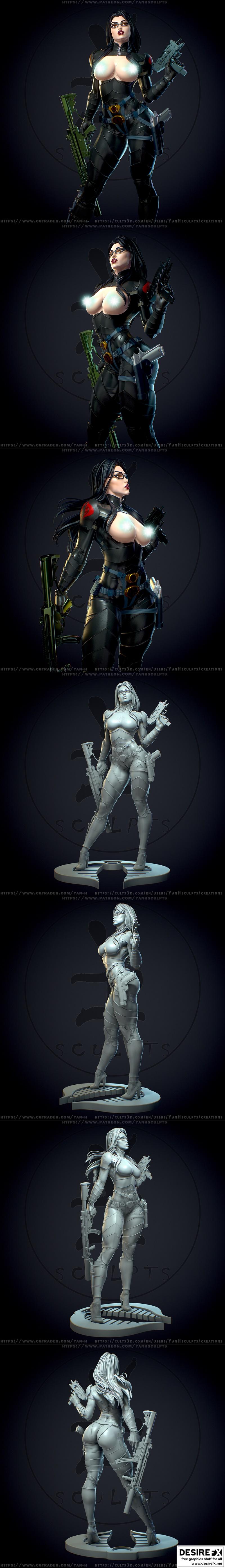 巴龙夫人 –  Yan-H – 3D打印模型|Baroness – Yan-H – 3D Print Model STL