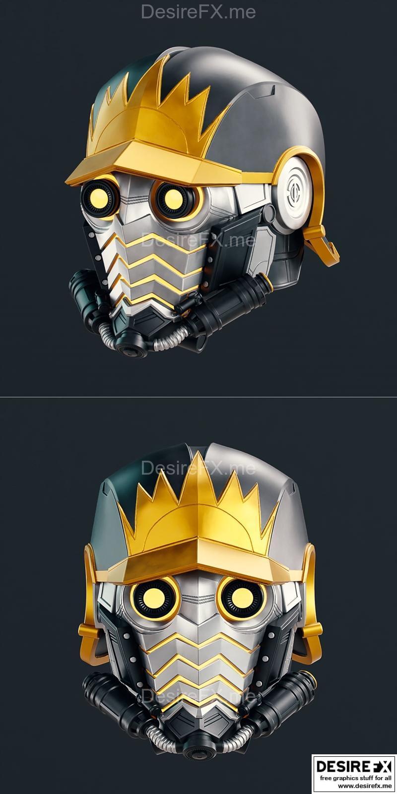 星爵头盔 3D打印模型|Comic Book Star Lord Helmet – 3D Print Model STL