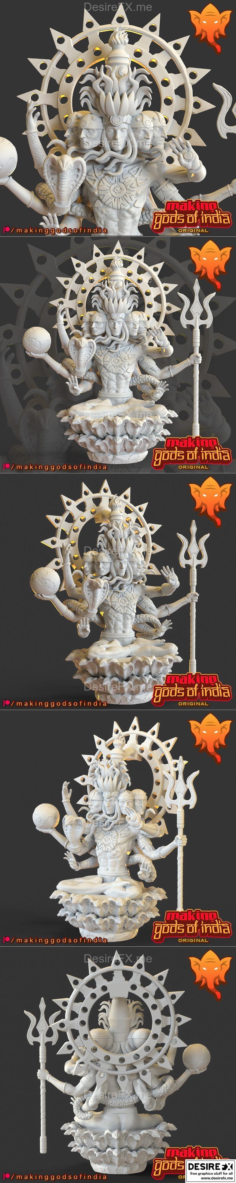 希瓦作为无限意识——3D打印模型|Shiva as Infinite Consciousness – 3D Print Model STL