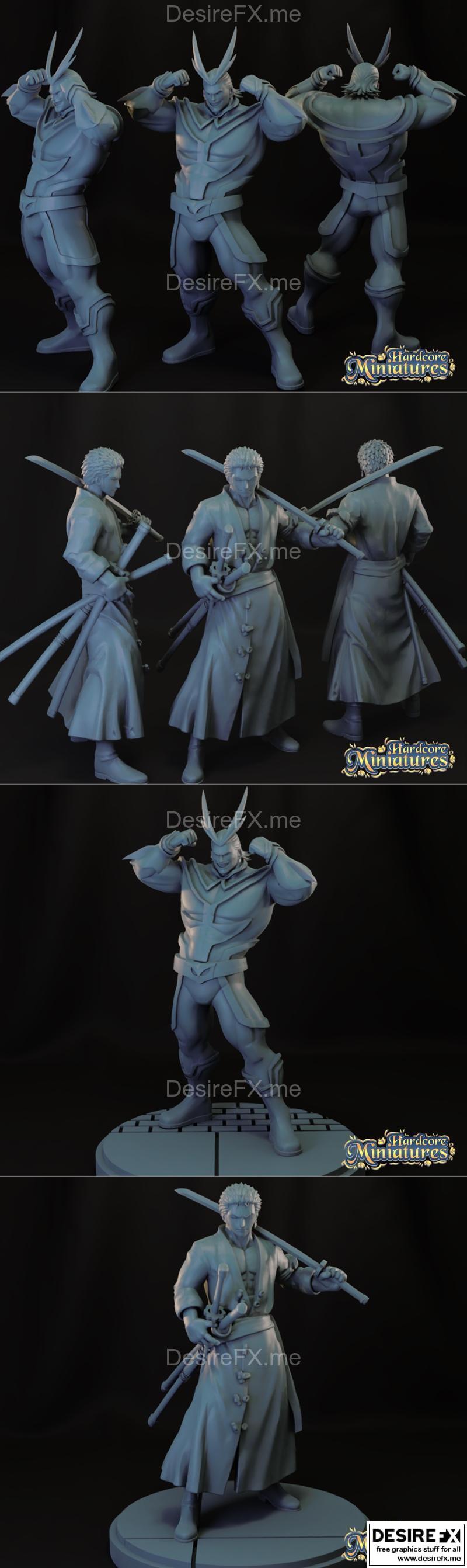 全职高手与剑士——3D打印模型|All Might and Zoro – 3D Print Model STL