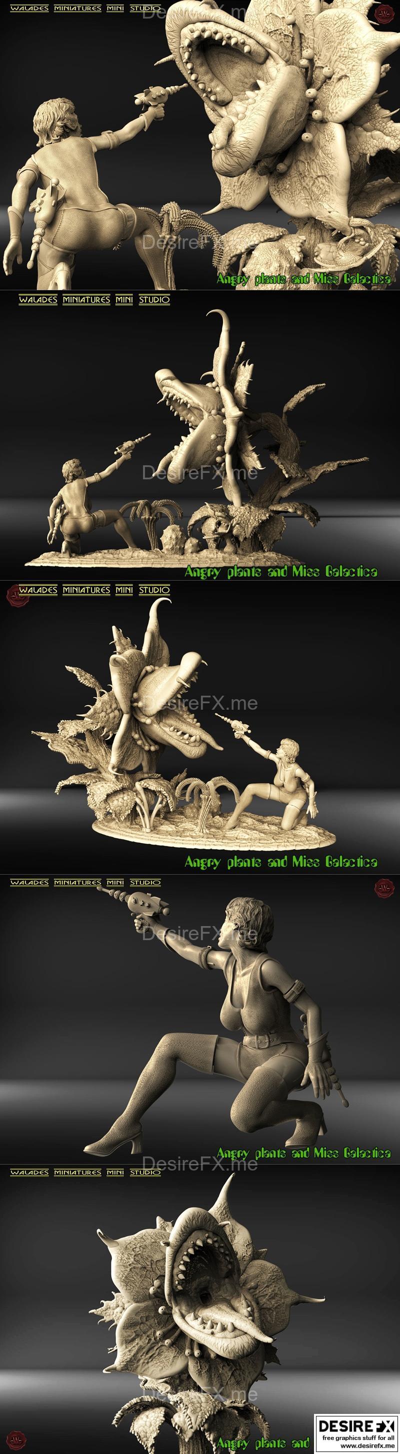 植物与银河少女——3D打印模型|Plants and Miss Galacti – 3D Print Model STL