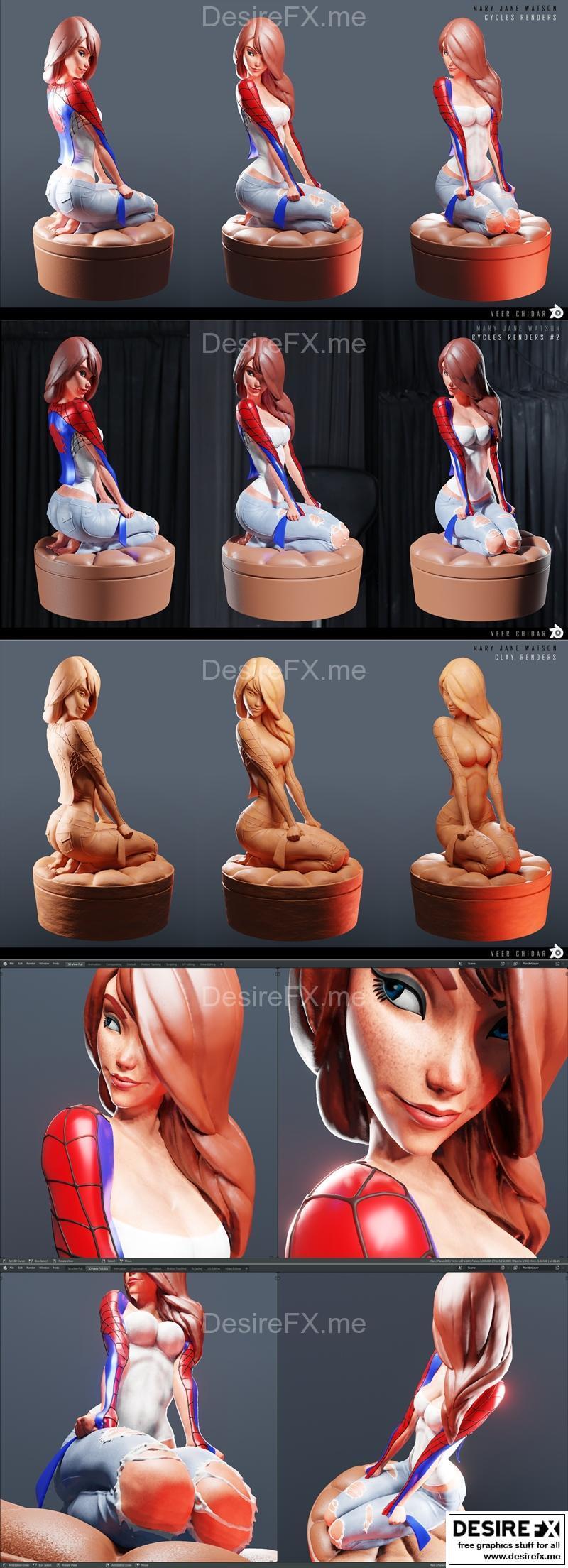 玛丽·简·沃森 3D打印模型 STL|Mary Jane Watson – 3D Print Model STL