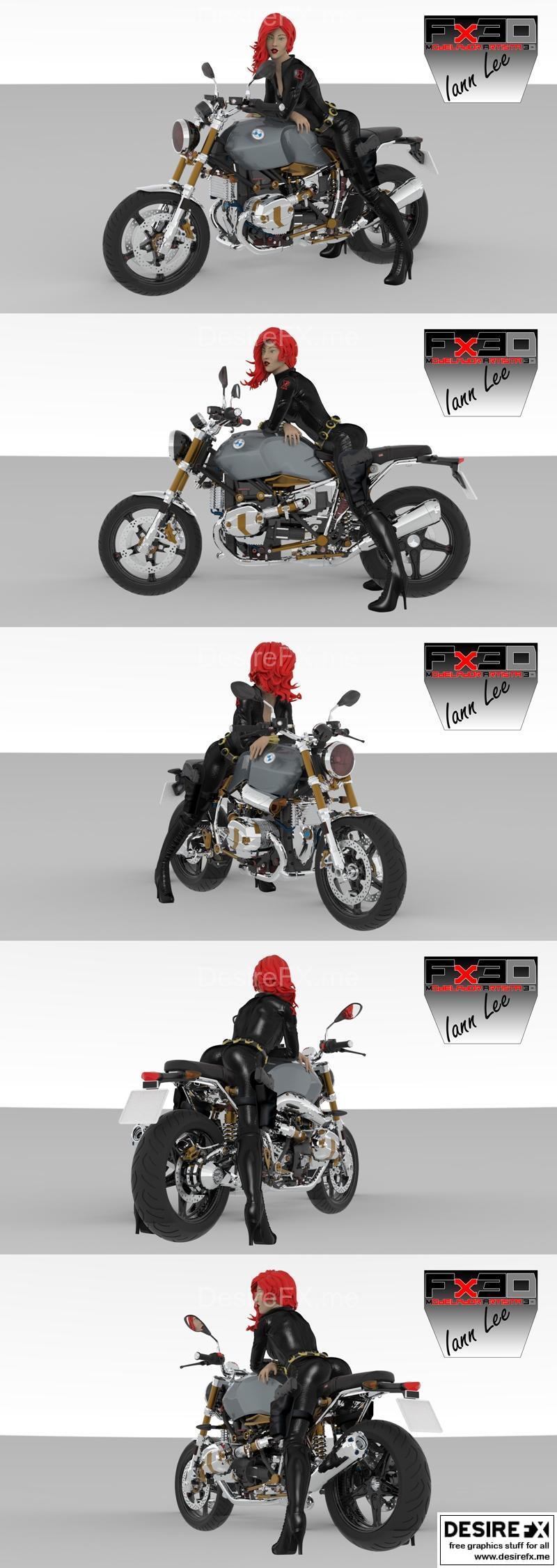 黑寡妇骑摩托 3D打印模型|Black Widow on Motorcycle – 3D Print Model STL
