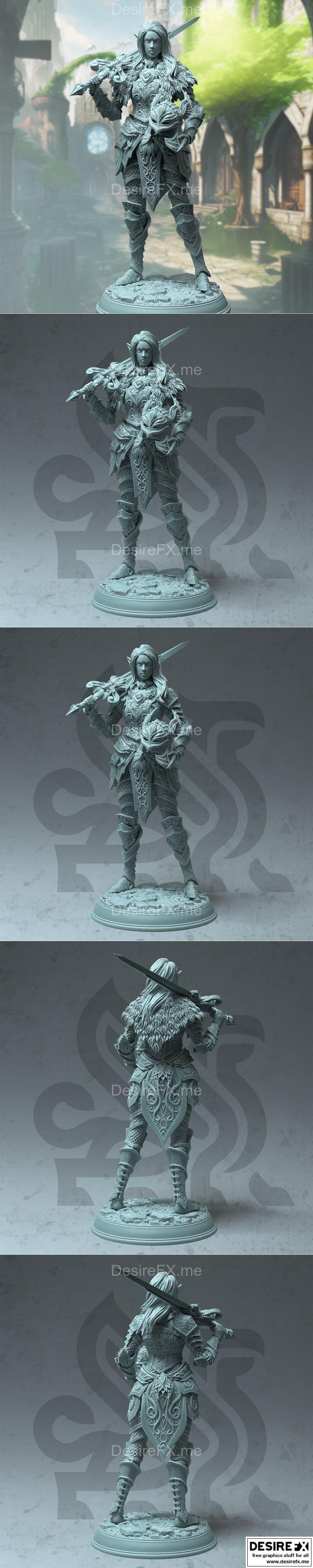 费奥精灵圣职者·塞拉西恩 3D打印模型|Fey Elf Paladin – Celathyn – 3D Print Model STL