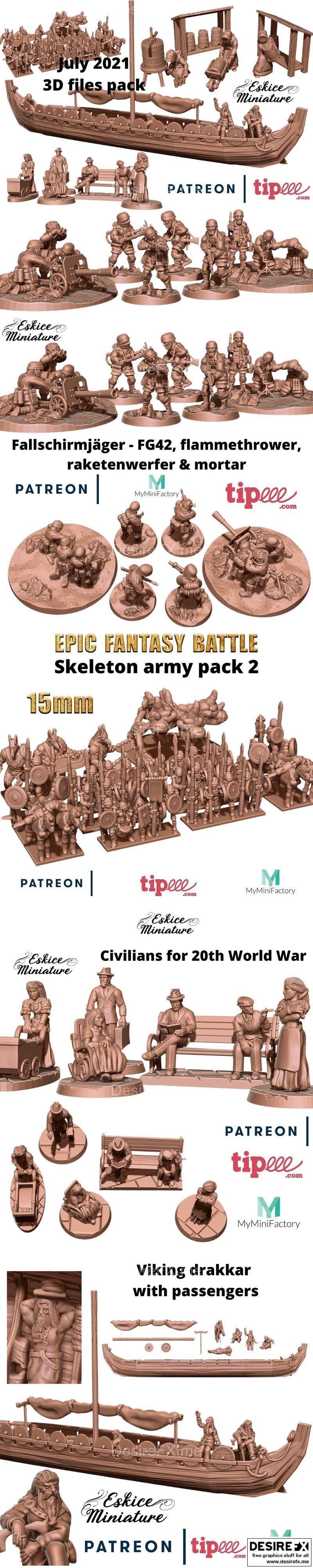 Eskice迷你模型-2021年7月-3D打印雕塑模型|Eskice Miniature – July 2021 – 3D Print Model STL