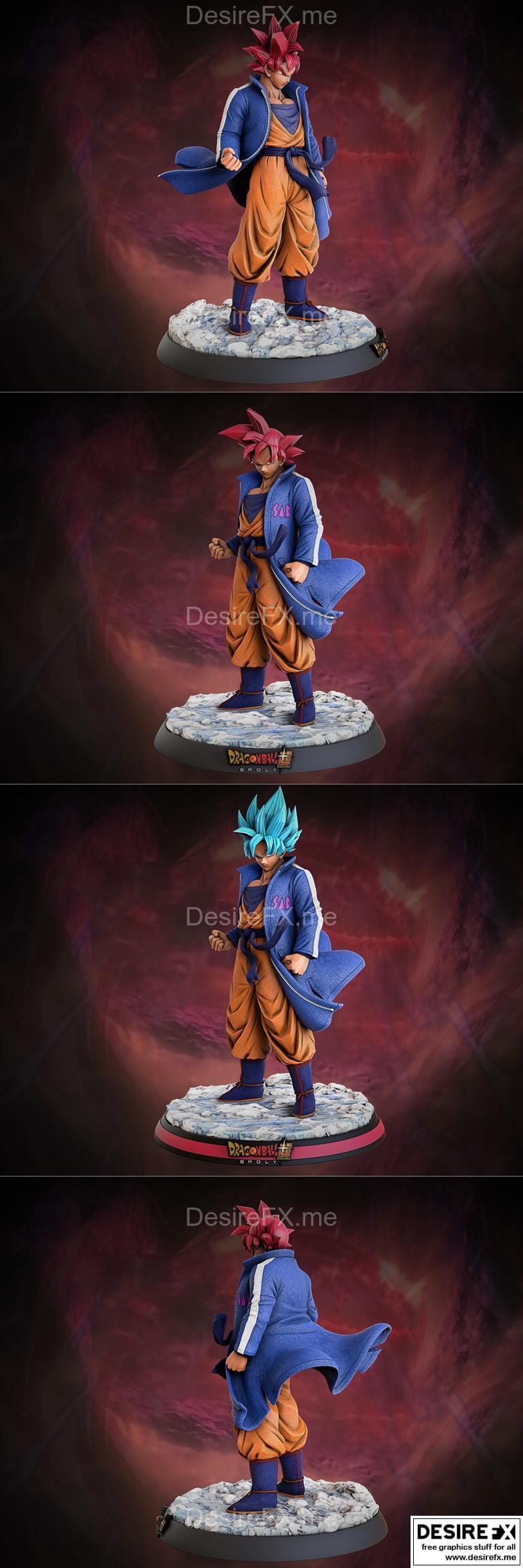 超人布罗利 3D打印模型|Son Goku Super Saiyan God – 3D Print Model STL