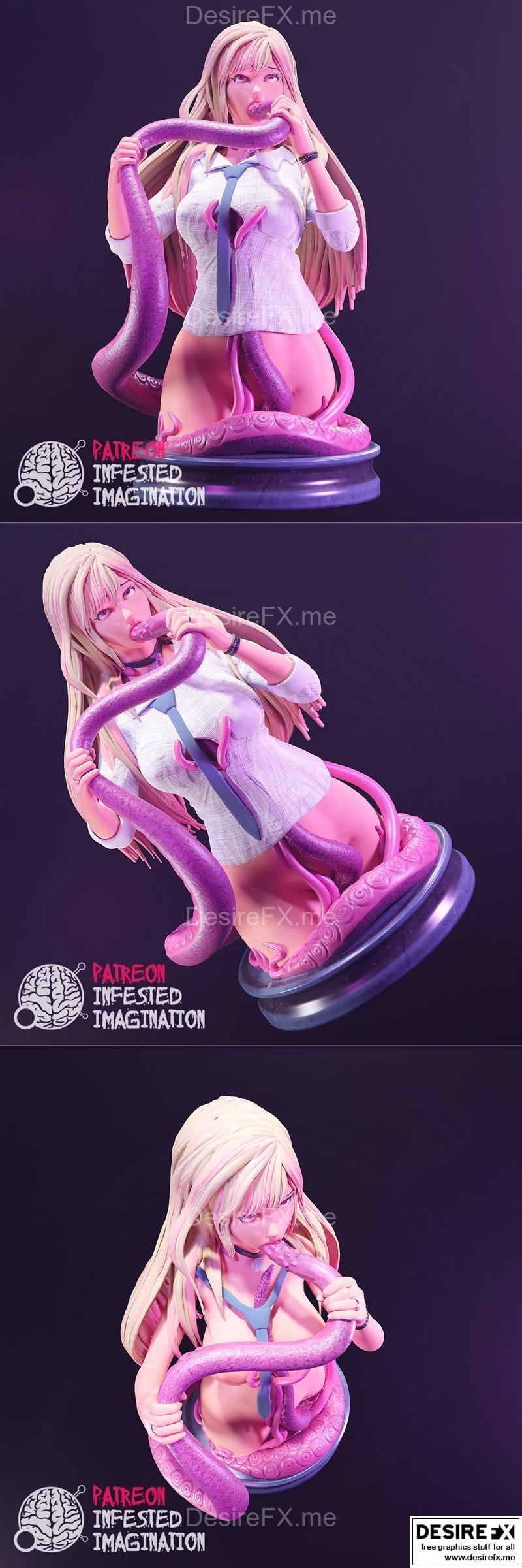 马林·高桥 外星触手 bust 3D打印模型|Marin Kitagawa Tentacles Bust – 3D Print Model STL