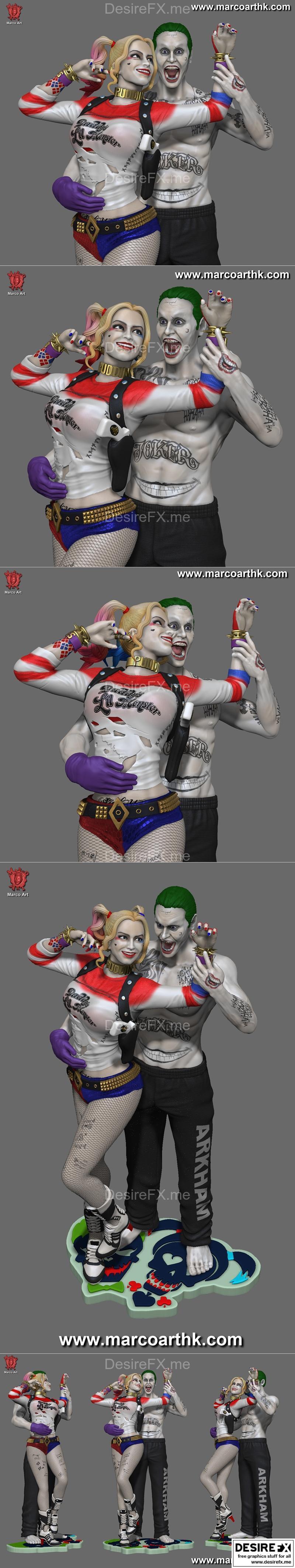 马可艺术-小丑与哈莉-3D打印模型|Marco Art – Joker and Harley – 3D Print Model STL