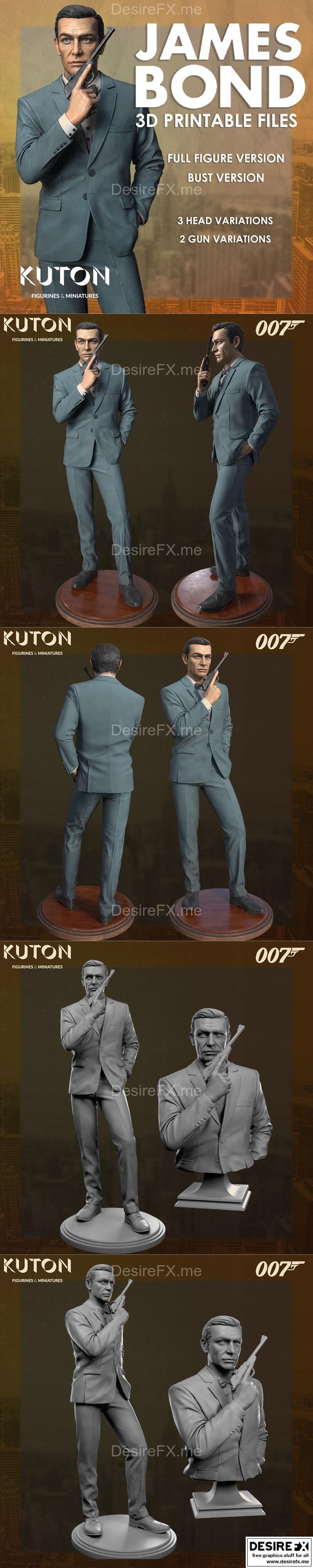 KUTON – 007詹姆斯·邦德 – 3D打印模型|KUTON – Sean Connery 007 – 3D Print Model STL