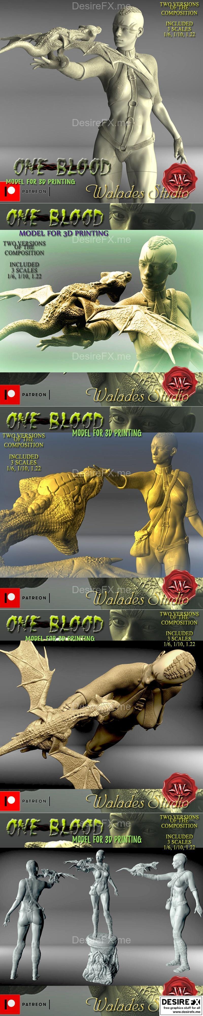 Walades Studio - 一血 - 3D打印模型|Walades Studio – One Blood – 3D Print Model STL
