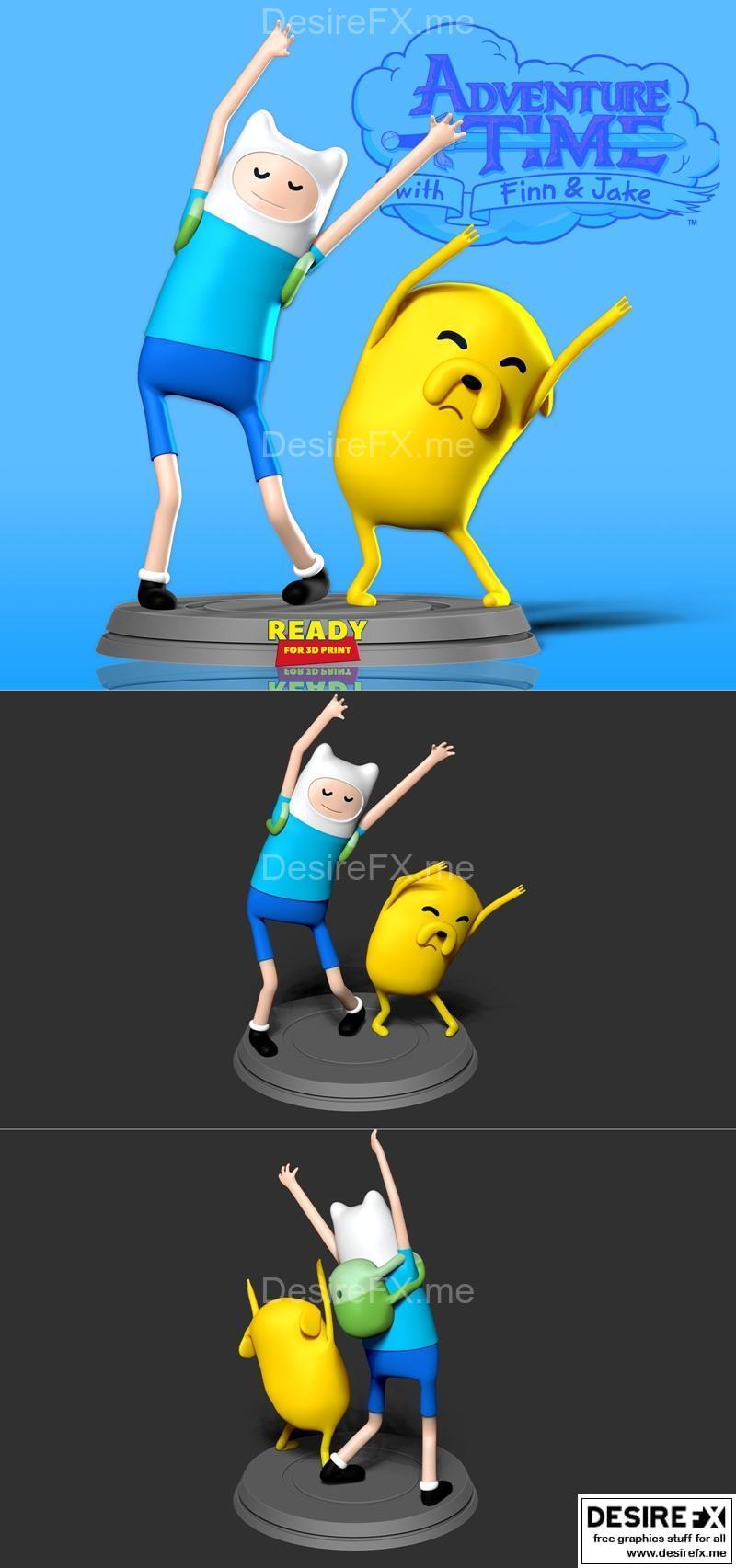 芬恩与杰克 3D打印模型 STL|Finn and Jake – 3D Print Model STL