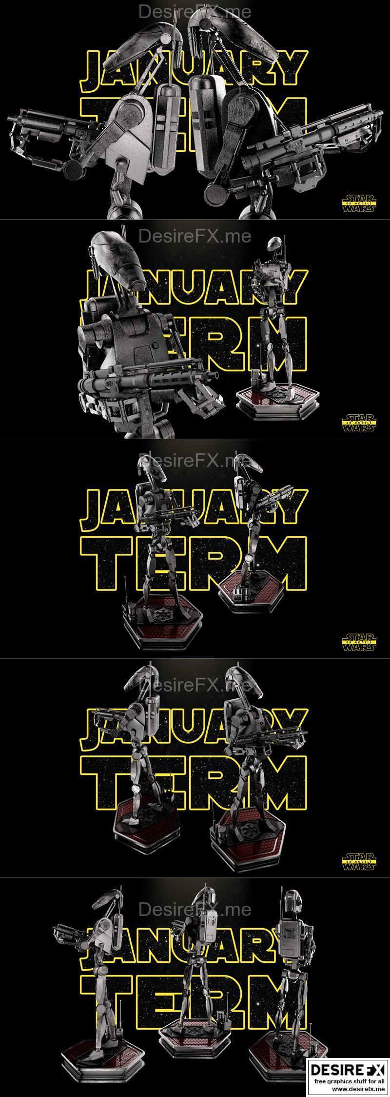 星球大战 B-1战斗机器人 3D打印模型|Star Wars – Combat Droid B-1 Sculpture – 3D Print Model STL