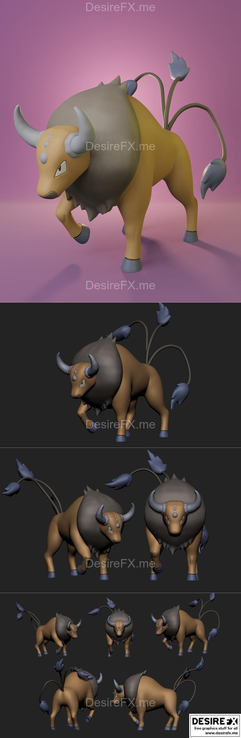 宝可梦 - 考拉利 - 3D打印模型|Pokemon – Tauros – 3D Print Model STL