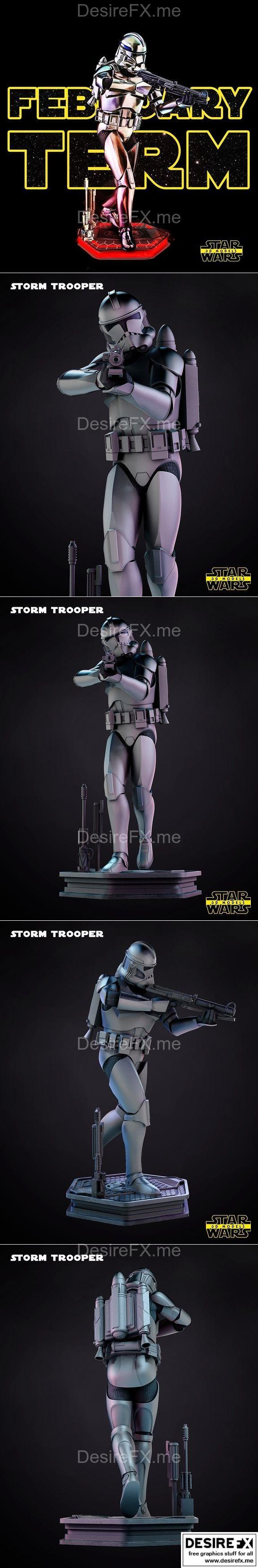 星球大战 克隆人 3D打印模型|Star Wars – Clone Trooper Sculpture – 3D Print Model STL