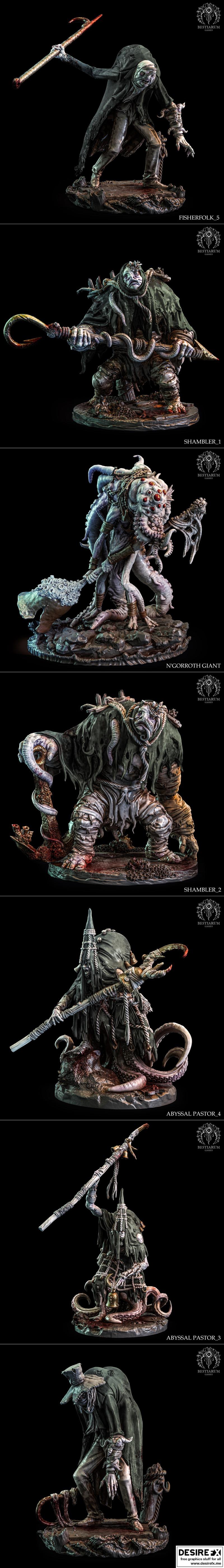 最佳小品迷你模型——N’Gorroth系列——3D打印模型|Bestiarum Miniatures – The N’Gorroth Collection – 3D Print Model STL