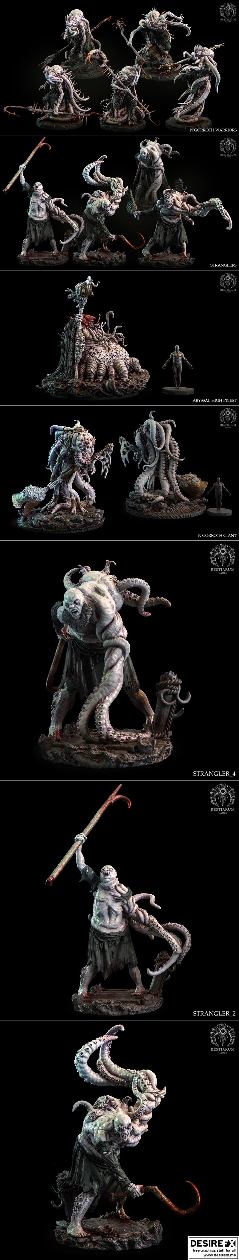 最佳小品迷你模型——N’Gorroth系列——3D打印模型|Bestiarum Miniatures – The N’Gorroth Collection – 3D Print Model STL