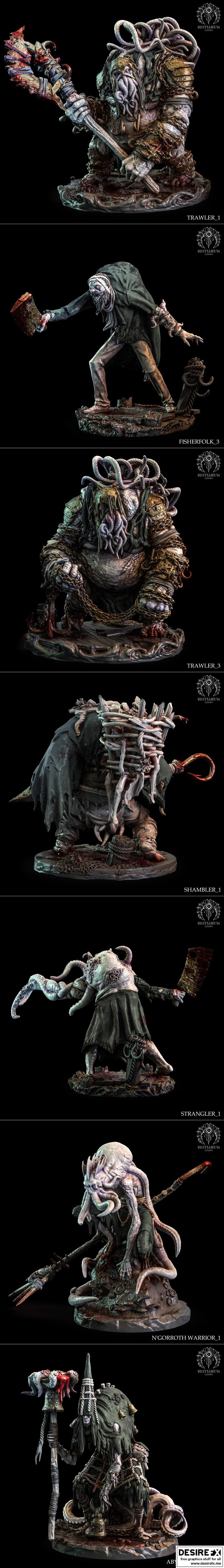 最佳小品迷你模型——N’Gorroth系列——3D打印模型|Bestiarum Miniatures – The N’Gorroth Collection – 3D Print Model STL