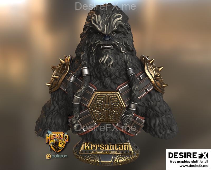 Hex3D - 哥尔贡头像 - 3D打印模型|Hex3D – Krrsantan Bust – 3D Print Model STL