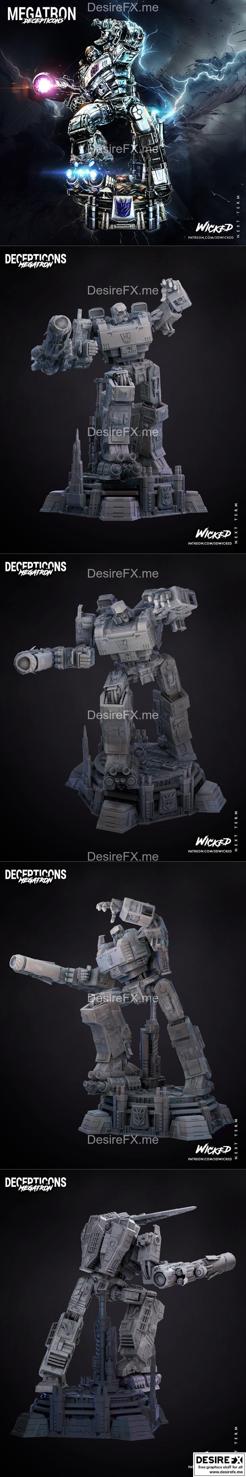 WICKED - 巨型机甲雕像 - 3D打印模型|WICKED – Megatron Statue – 3D Print Model STL