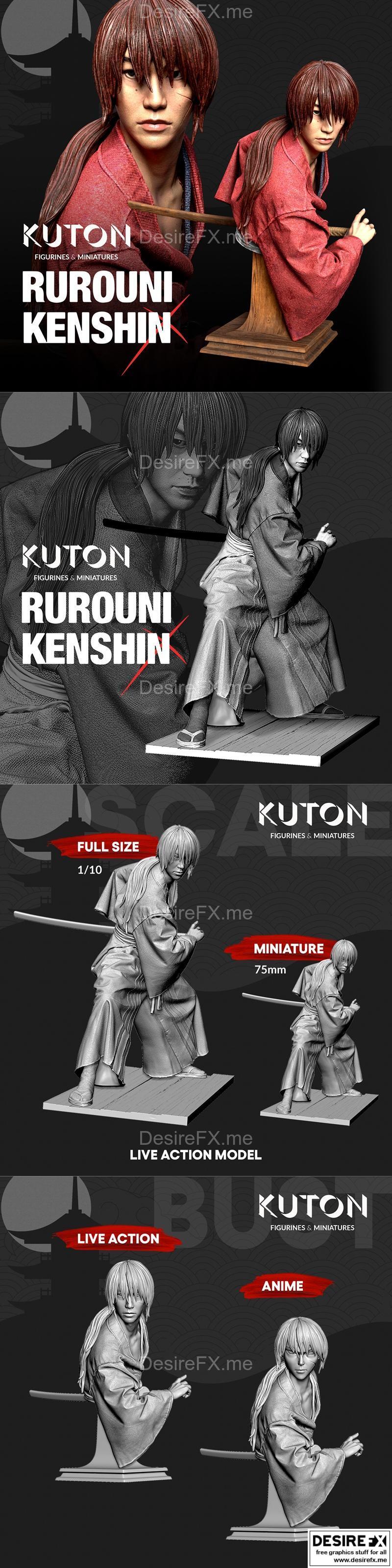 KUTON - 《火影忍者》鸣人 3D打印模型|KUTON – Kenshin Himura – 3D Print Model STL