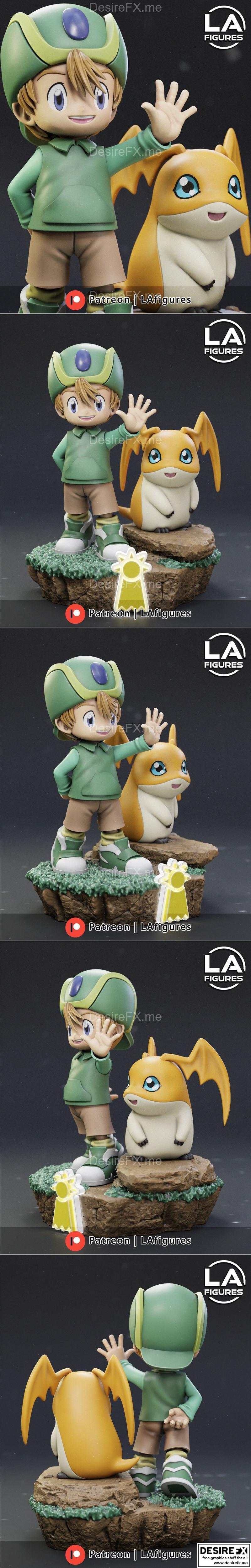 Digimon 3D打印模型：TK与帕托蒙登场|TK and Patamon – Digimon – 3D Print Model STL