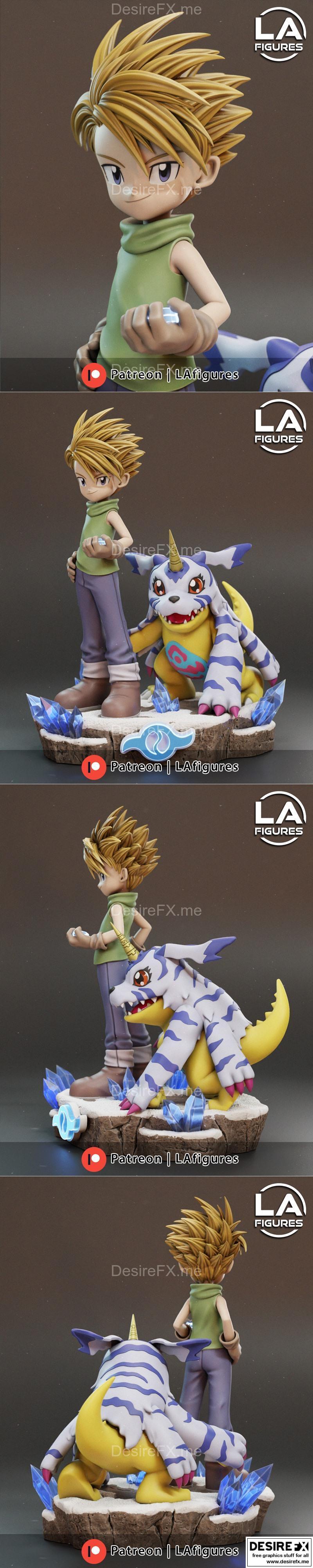 《Digimon 马特与 Gabumon 3D打印模型》|Matt and Gabumon – Digimon – 3D Print Model STL