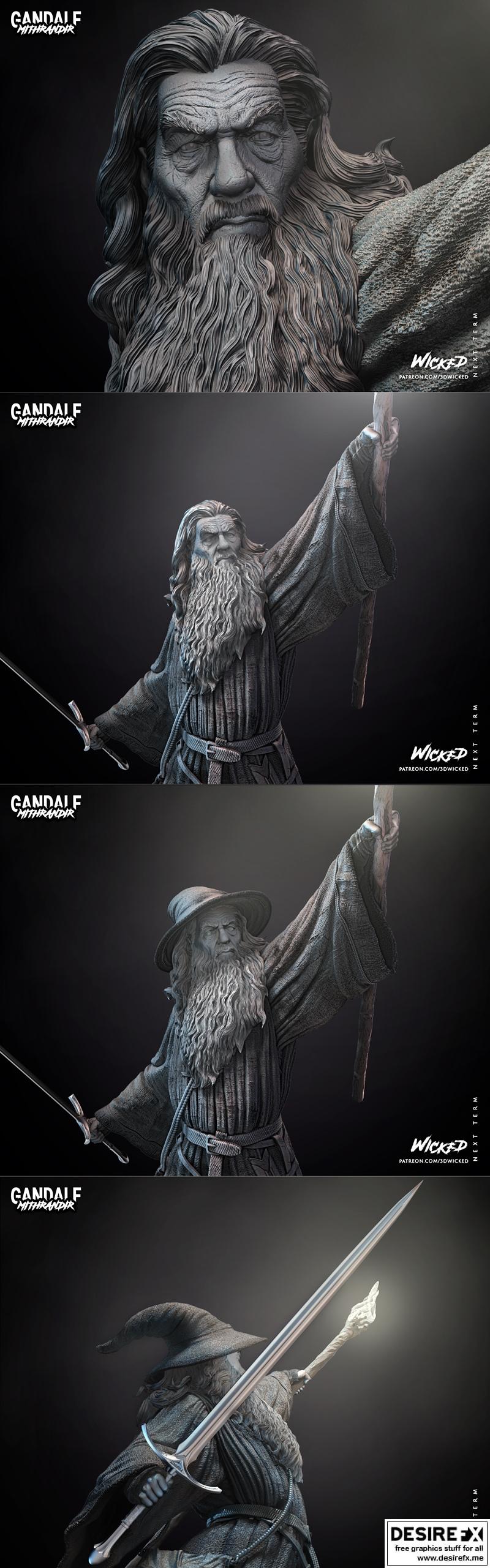 WICKED——奇幻角色雕塑 3D打印模型|WICKED – Gandalf Sculpture – 3D Print Model STL
