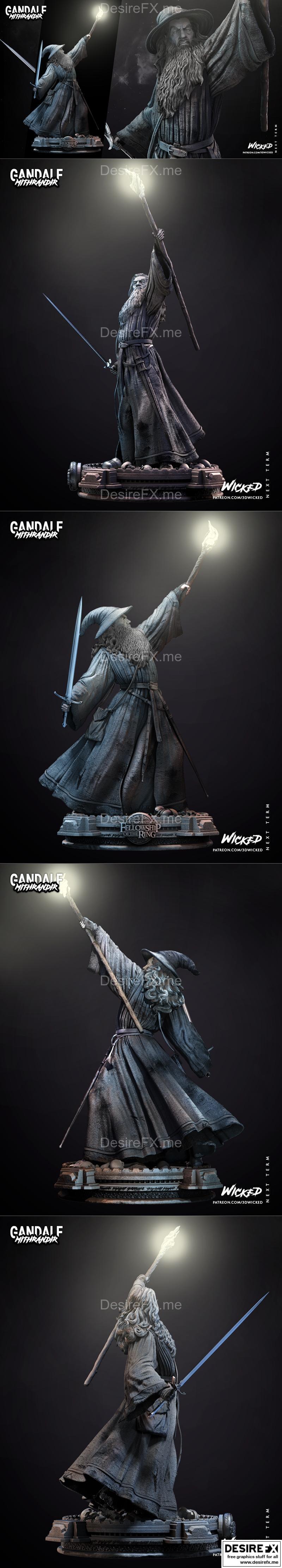 WICKED——奇幻角色雕塑 3D打印模型|WICKED – Gandalf Sculpture – 3D Print Model STL