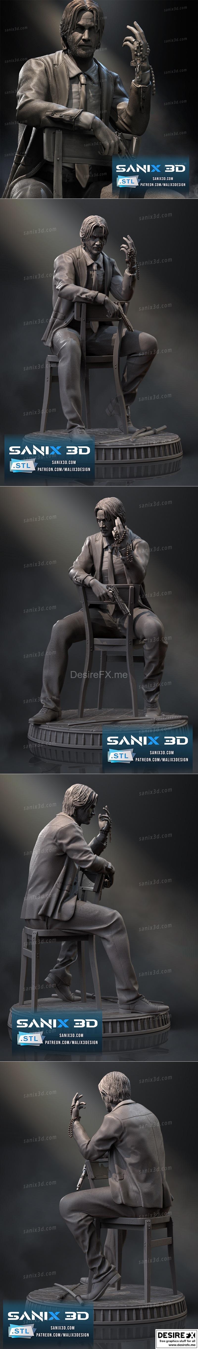 Sanix - 约翰·威克 - 3D打印模型|Sanix – John Wick – 3D Print Model STL