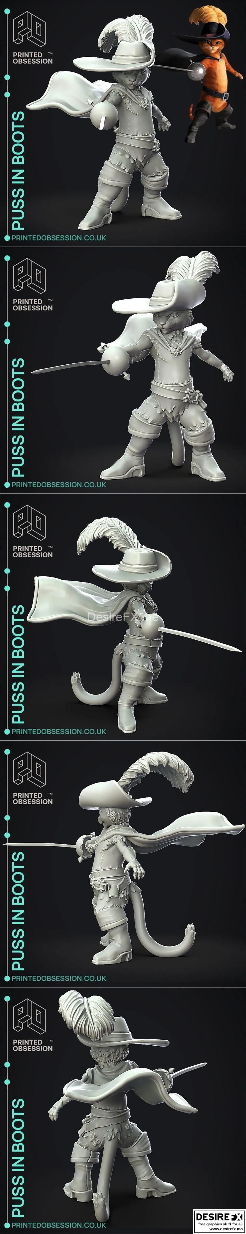 3D打印模型：穿靴猫与谢尔克角色收藏集|Printed Obsession – Puss in Boots – Shrek – 3D Print Model STL