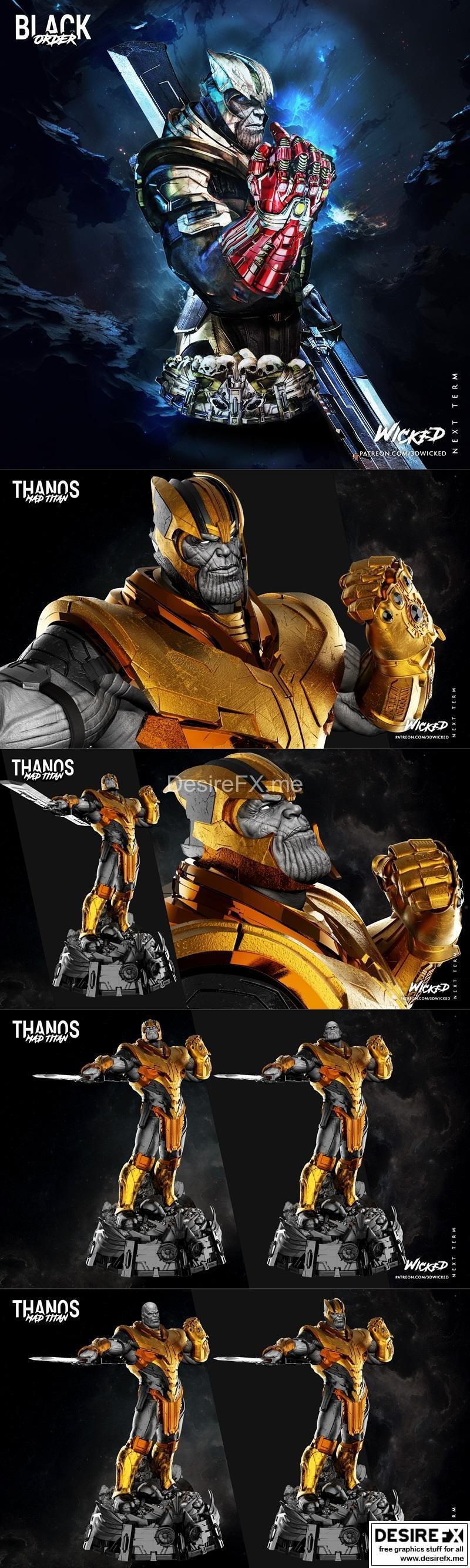 WICKED反派雕像3D打印模型|WICKED – Thanos Statue and Bust – 3D Print Model STL
