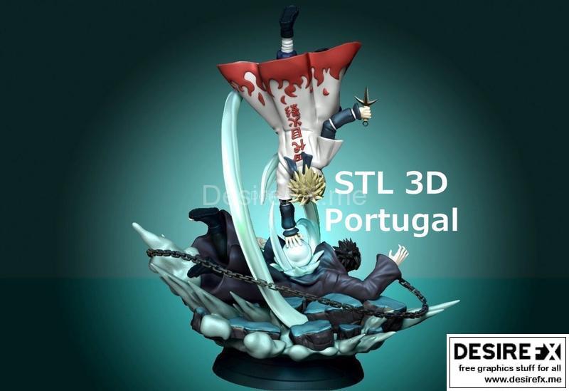 千手柱间 vs 眉间之瞳 ——火影忍者 3D打印模型|Minato vs Obito – Naruto – 3D Print Model STL