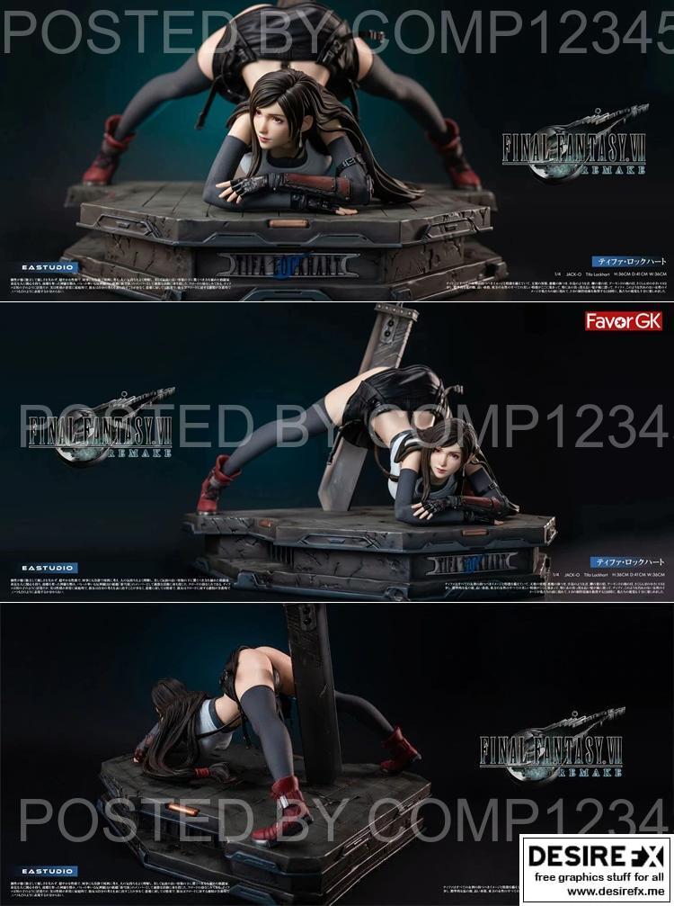 最终幻想蒂法·洛克哈特树脂雕像呈现杰克奥姿势——3D打印模型STL|Final Fantasy Tifa Lockhart Resin Statue Does The Jack-O Pose – 3D Print Model STL