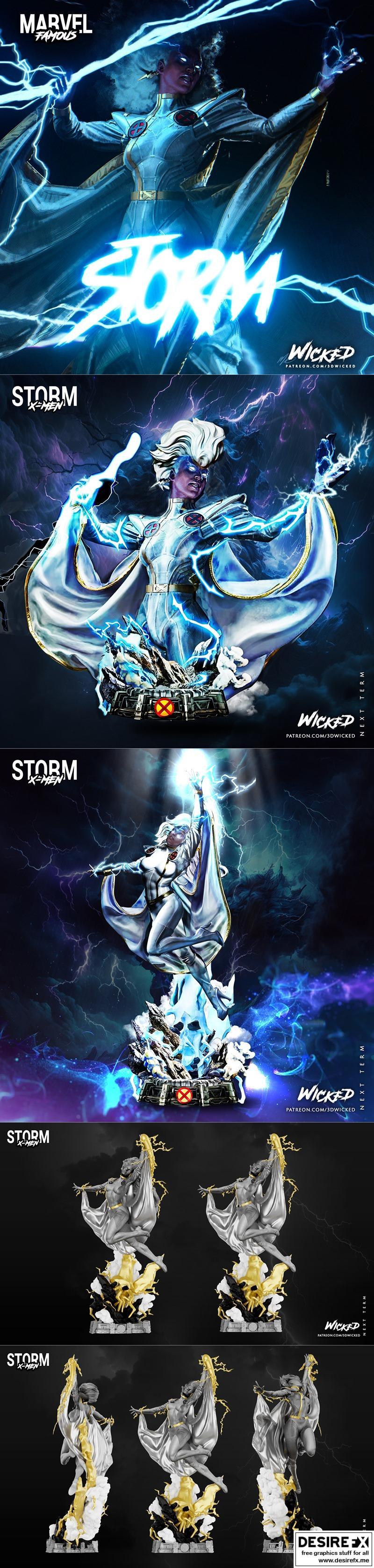 WICKED风暴雕像及人物浮雕 3D打印模型|WICKED – Storm Statue and Bust – 3D Print Model STL