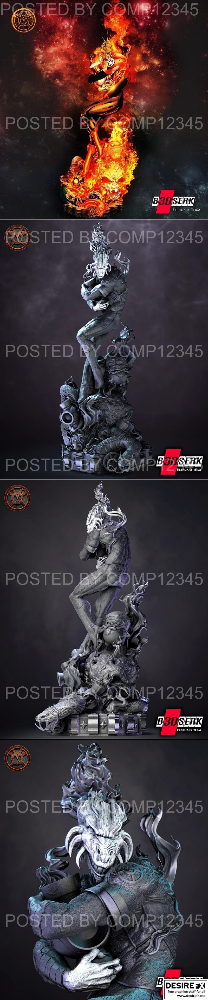 B3DSERK - 《拉尔菲兹》3D打印雕像模型|B3DSERK – Larfleeze Statue – 3D Print Model STL