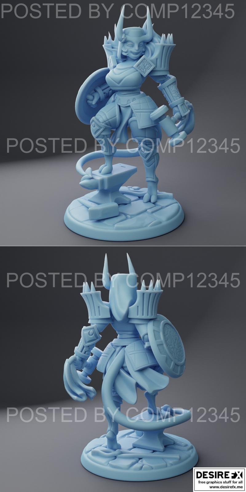 达利亚，蒂尔芬锻炉牧师——3D打印模型|Dahlia, the Tielfing forge cleric – 3D Print Model STL