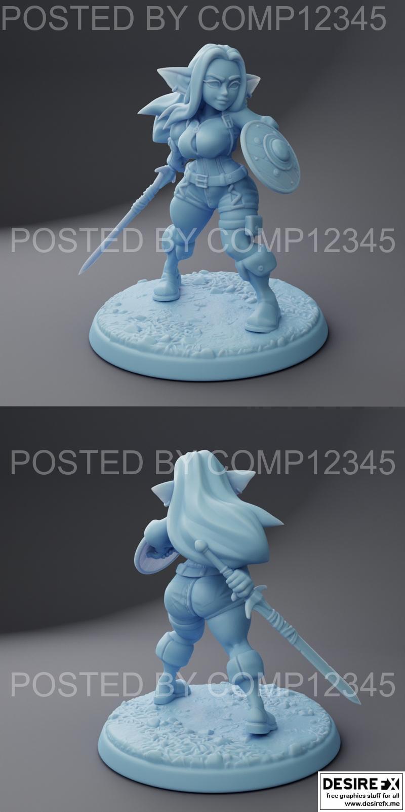 佣兵地精Angy 3D打印模型|Angy, the Mercenary Goblin – 3D Print Model STL