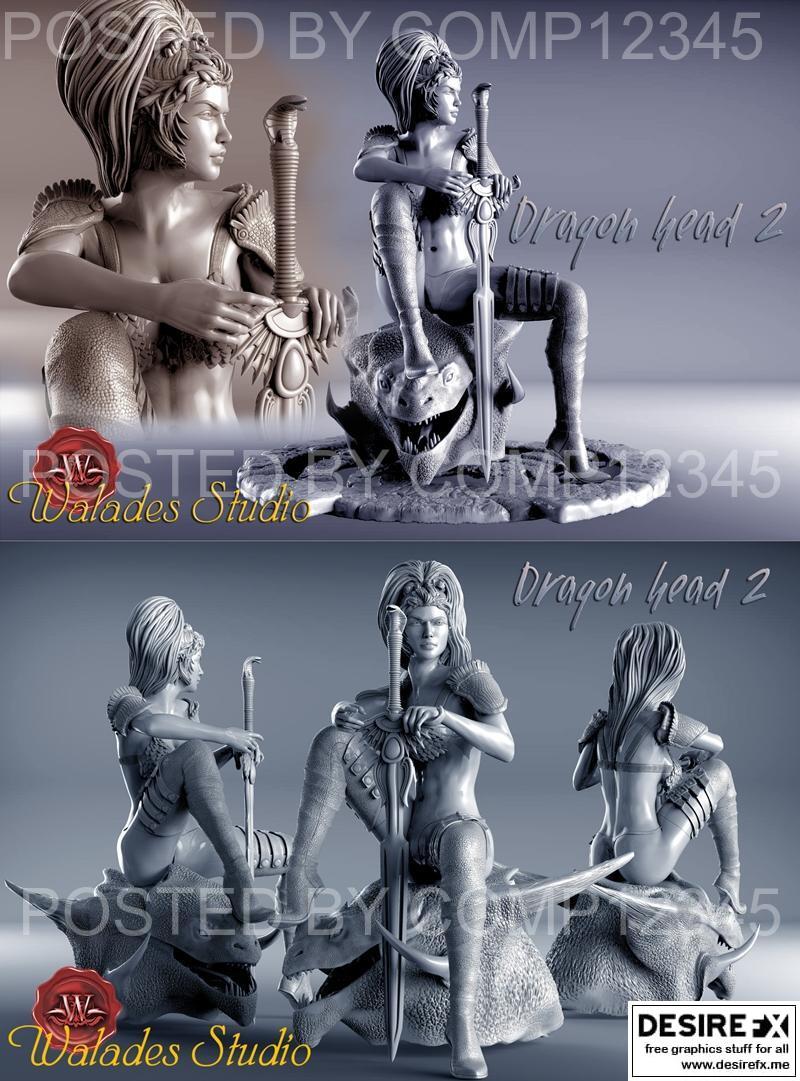 Walades Studio - 龙头2 - 3D打印模型|Walades Studio – Dragon Head 2 – 3D Print Model STL