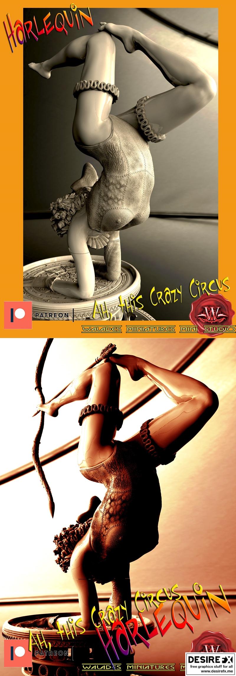 Ah，这个疯狂的马戏团哈雷奎娜——3D打印模型|Ah, this Crazy Circus Harlequina – 3D Print Model STL