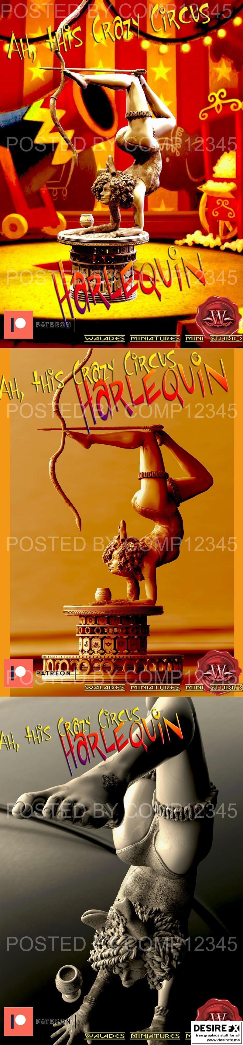 Ah，这个疯狂的马戏团哈雷奎娜——3D打印模型|Ah, this Crazy Circus Harlequina – 3D Print Model STL